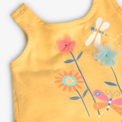 Camiseta tirante punto niña apliques Boboli