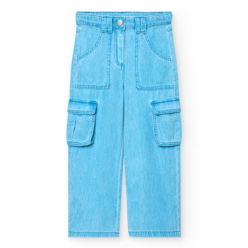 Pantalón cargo denim chica Boboli