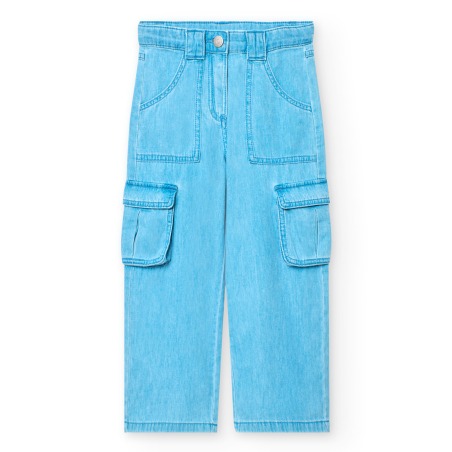 Pantalón cargo denim chica Boboli