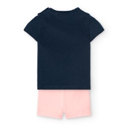 Conjunto camiseta y short de punto niña Boboli