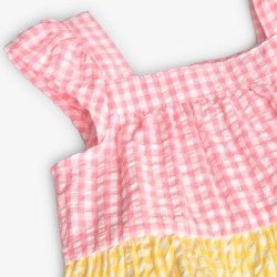 Vestido de popelín cuadros bebé niña Boboli