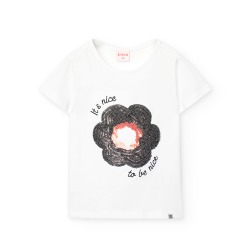 Camiseta chica detalle flor...