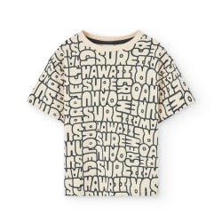 Camiseta punto para chico estampado letras Boboli