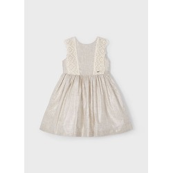 Vestido detalle bordado con lino niña Mayoral