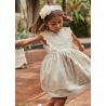 Vestido detalle bordado con lino niña Mayoral