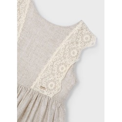 Vestido detalle bordado con lino niña Mayoral