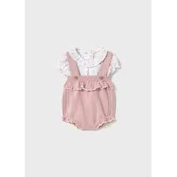 Conjunto peto tricot y blusa bebe niña Mayoral