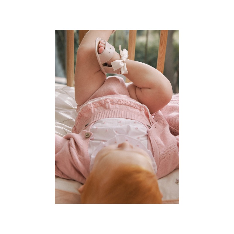 Conjunto peto tricot y blusa bebe niña Mayoral