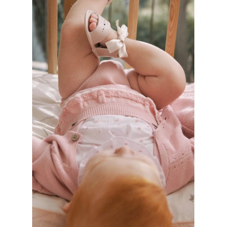 Conjunto peto tricot y blusa bebe niña Mayoral