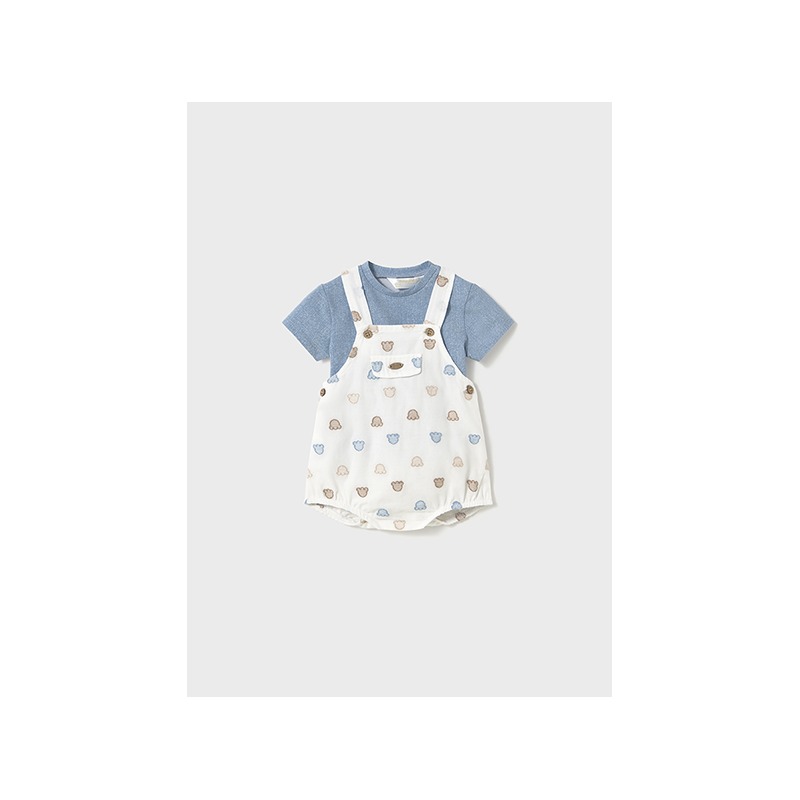 Conjunto peto bordado y camiseta bebe niño mayoral