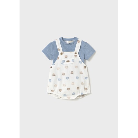 Conjunto peto bordado y camiseta bebe niño mayoral