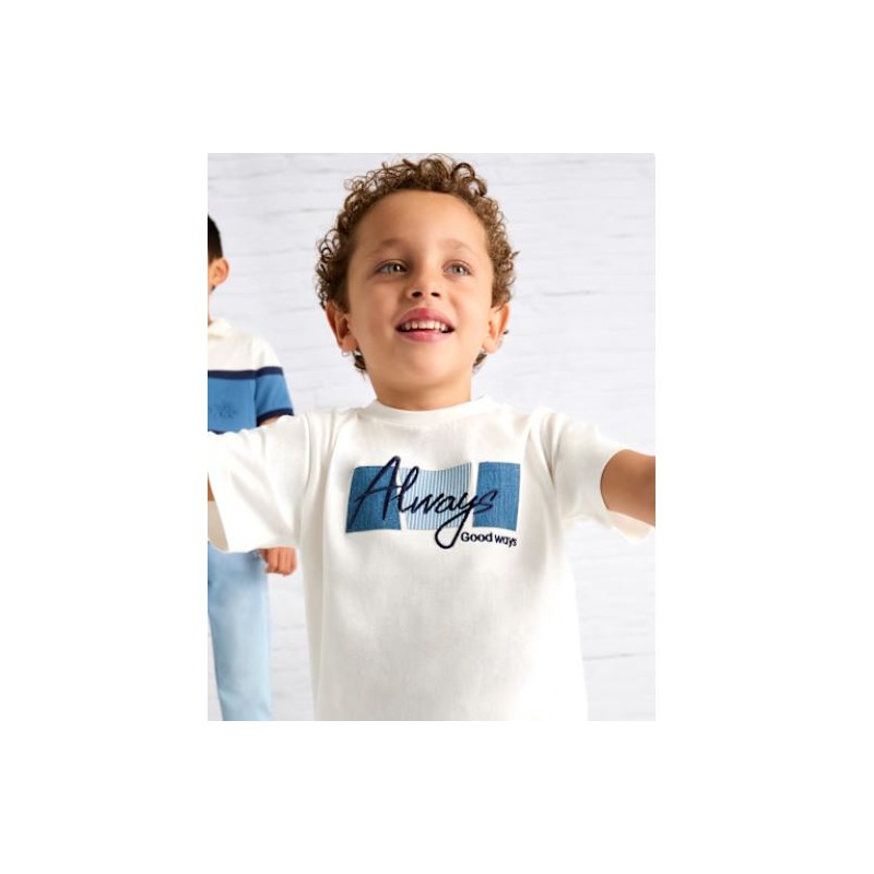 Camiseta texto apliques niño mayoral