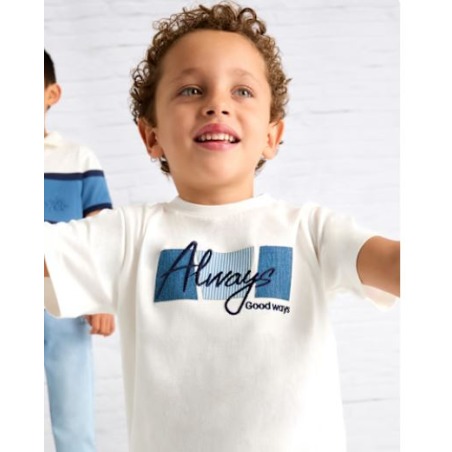 Camiseta texto apliques niño mayoral