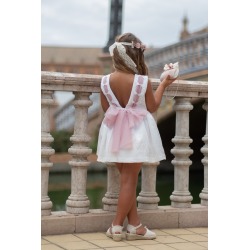 Vestido infantil ceremonia con entredos Nekenia
