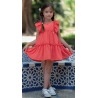 Vestido infantil liso volantes Vera
