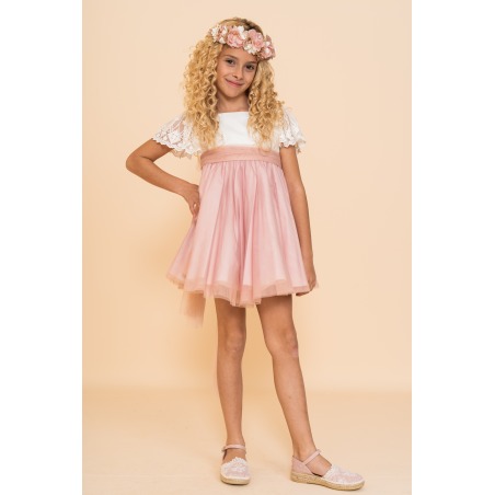 Vestido niña ceremonia tul bicolor La Ormiga