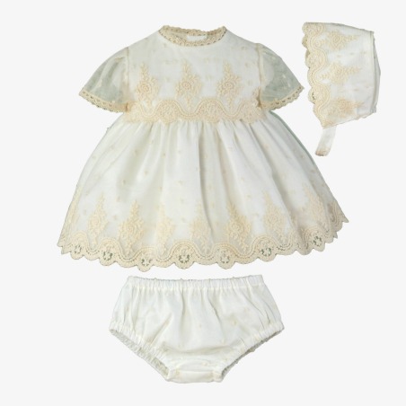 Vestido braguita y capota bebe ceremonia Miranda