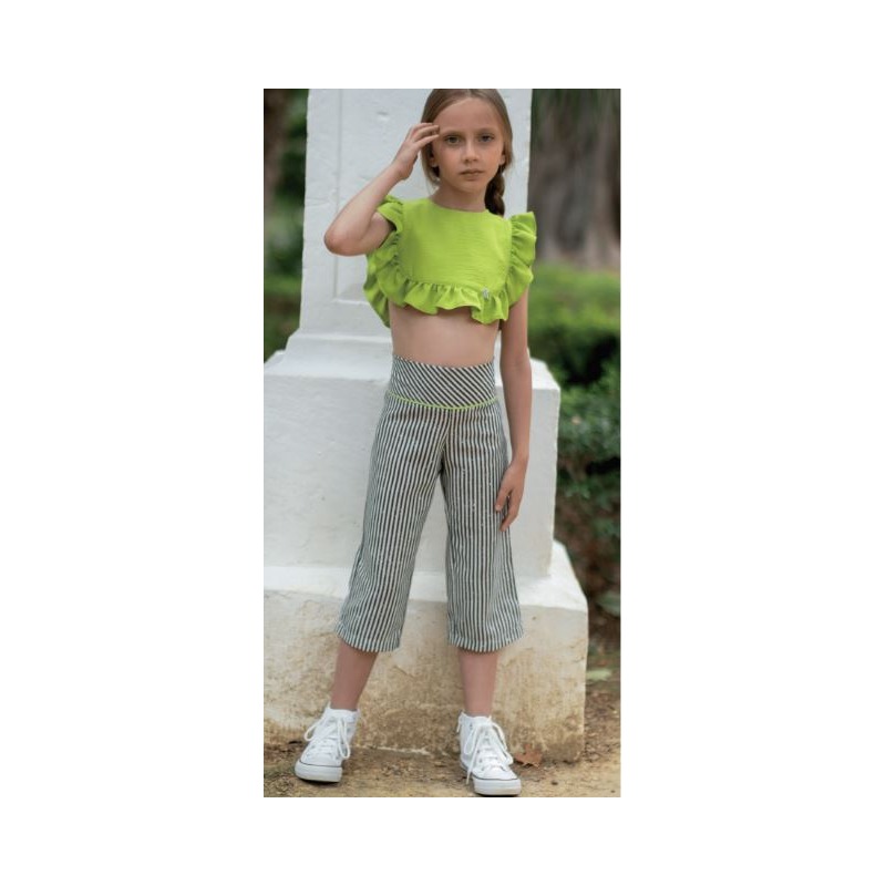Conjunto niña top y pantalón rayas Vera