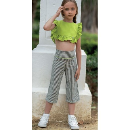 Conjunto niña top y pantalón rayas Vera