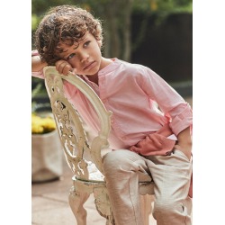 Camisa m/l cuello mao con...