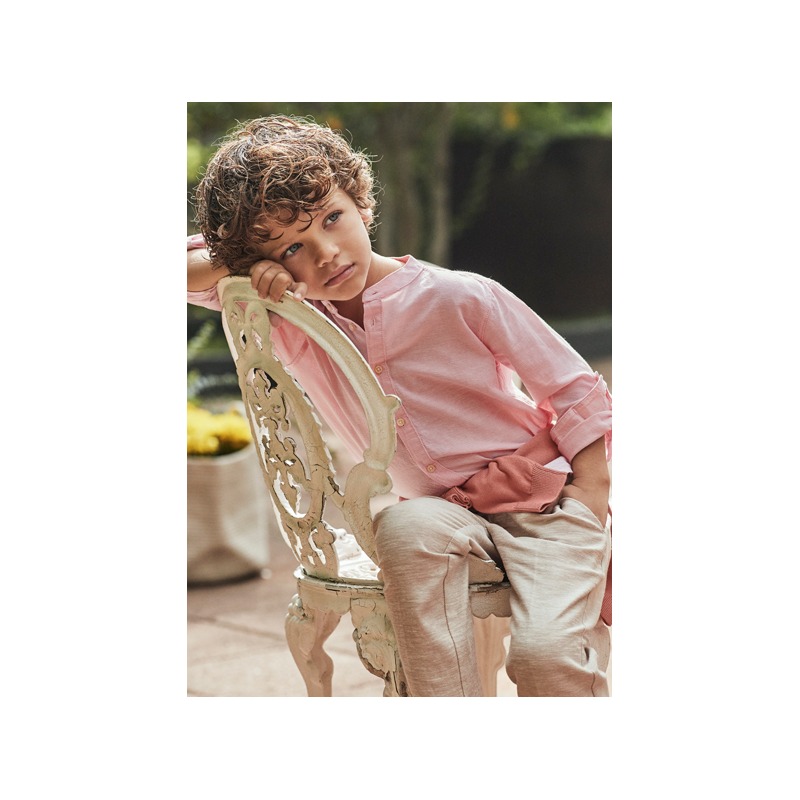 Camisa m/l cuello mao con lino niño mayoral
