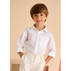 Camisa manga larga con lino...