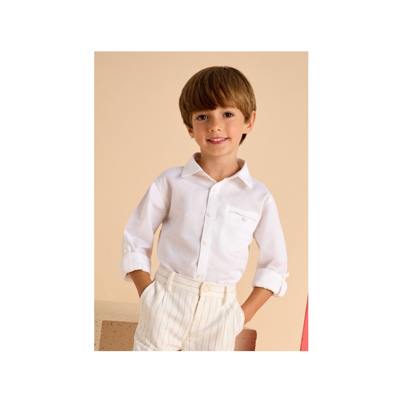 Camisa manga larga con lino niño Mayoral