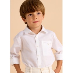 Camisa manga larga con lino niño Mayoral