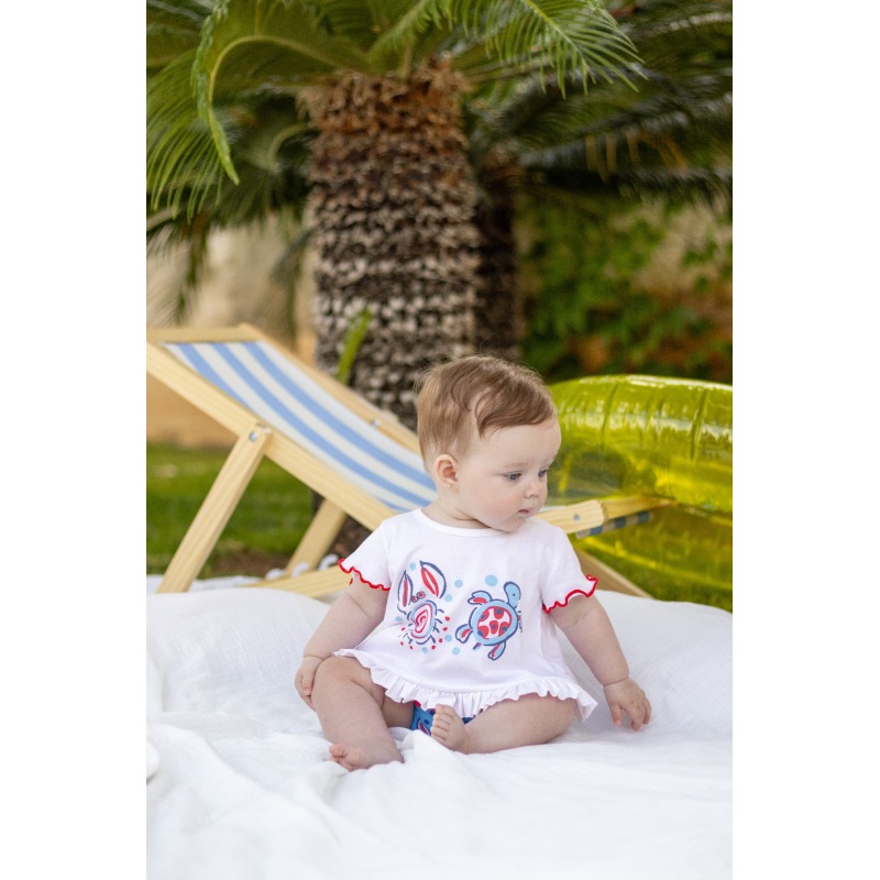 Conjunto Baño Océano bebe niña Calamaro