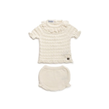 Conjunto hilo braguita pasacintas bebe Juliana