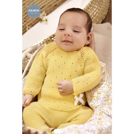 Conjunto bebe 2 piezas calado lazo Juliana