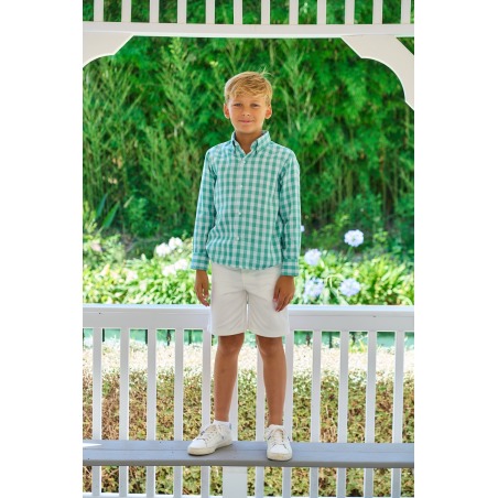 Camisa niño vichy verde La Ormiga