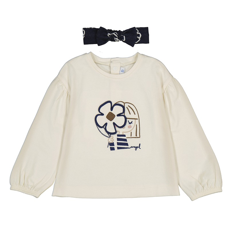 Camiseta m/l con diadema bebe niña mayoral