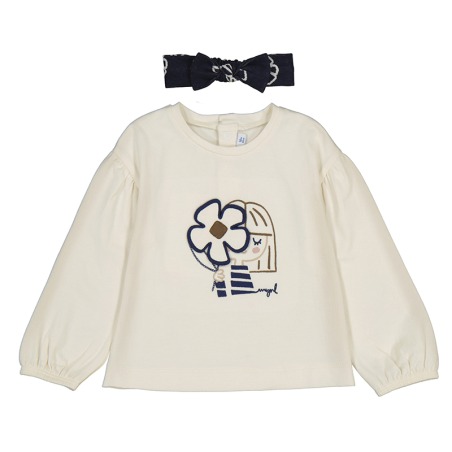 Camiseta m/l con diadema bebe niña mayoral