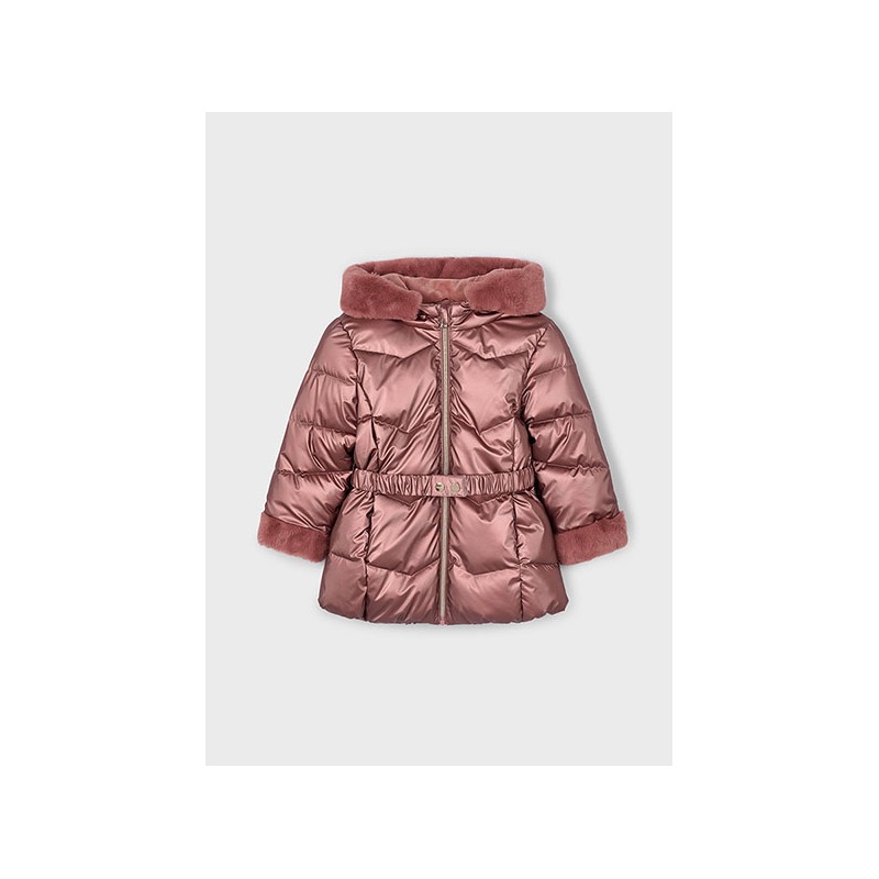 Chaqueton metalizado cinturon niña mayoral