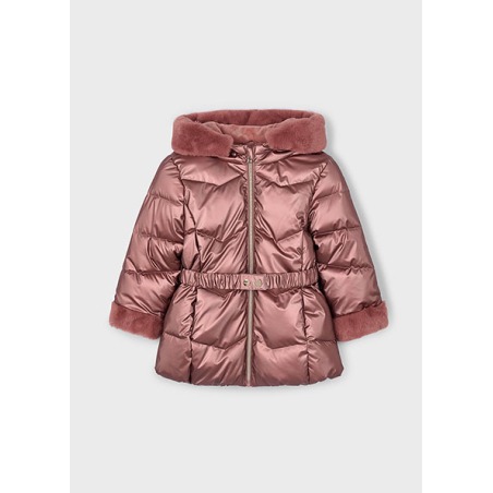 Chaqueton metalizado cinturon niña mayoral