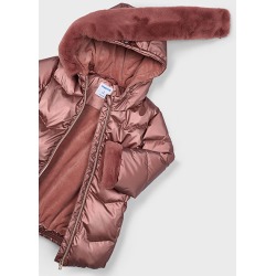 Chaqueton metalizado cinturon niña mayoral