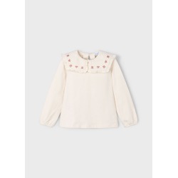 Blusa punto cuello volantes...