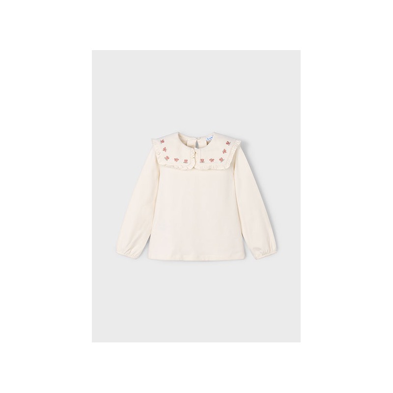 Blusa punto cuello volantes niña mayoral
