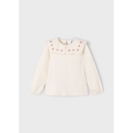 Blusa punto cuello volantes niña mayoral