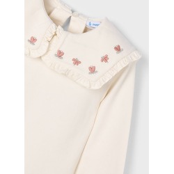 Blusa punto cuello volantes niña mayoral