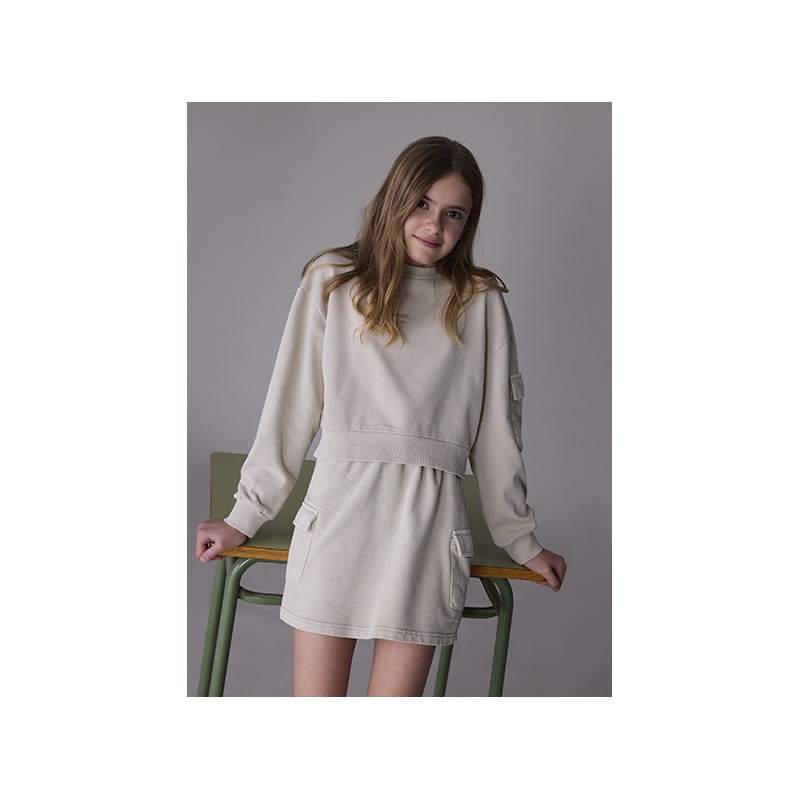 Conjunto falda cargo y sudadera chica mayoral