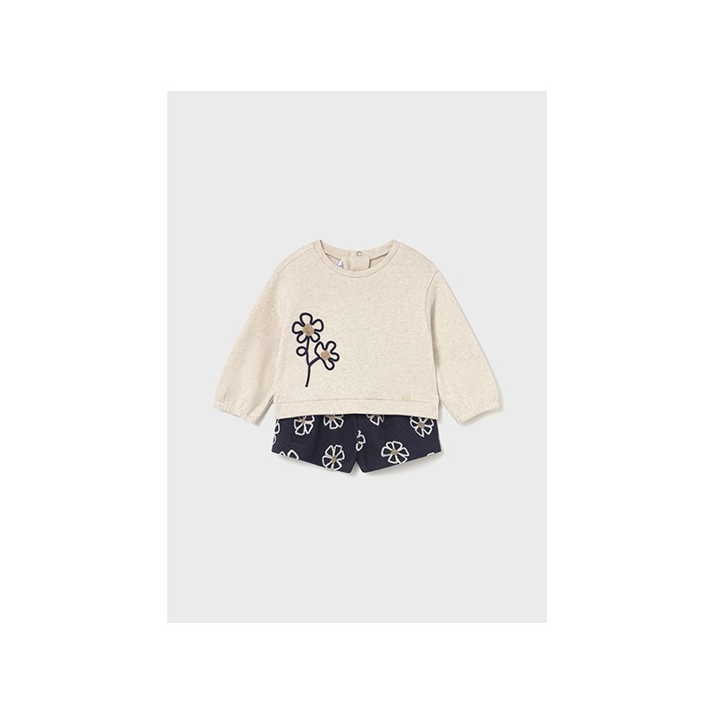 Conjunto bermuda punto jacquard bebe niña mayoral