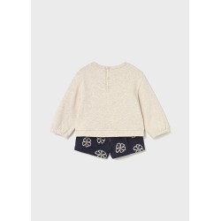 Conjunto bermuda punto jacquard bebe niña mayoral