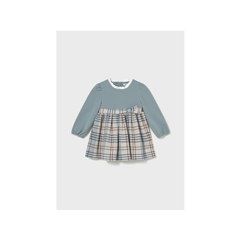 Vestido cuadros combinado bebe niña mayoral
