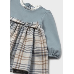 Vestido cuadros combinado bebe niña mayoral