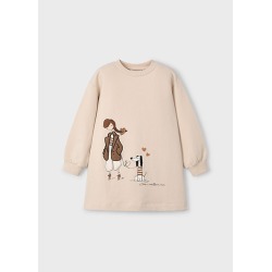 Vestido felpa gráfica niña...