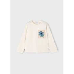 Camiseta bolsillo crochet niña mayoral