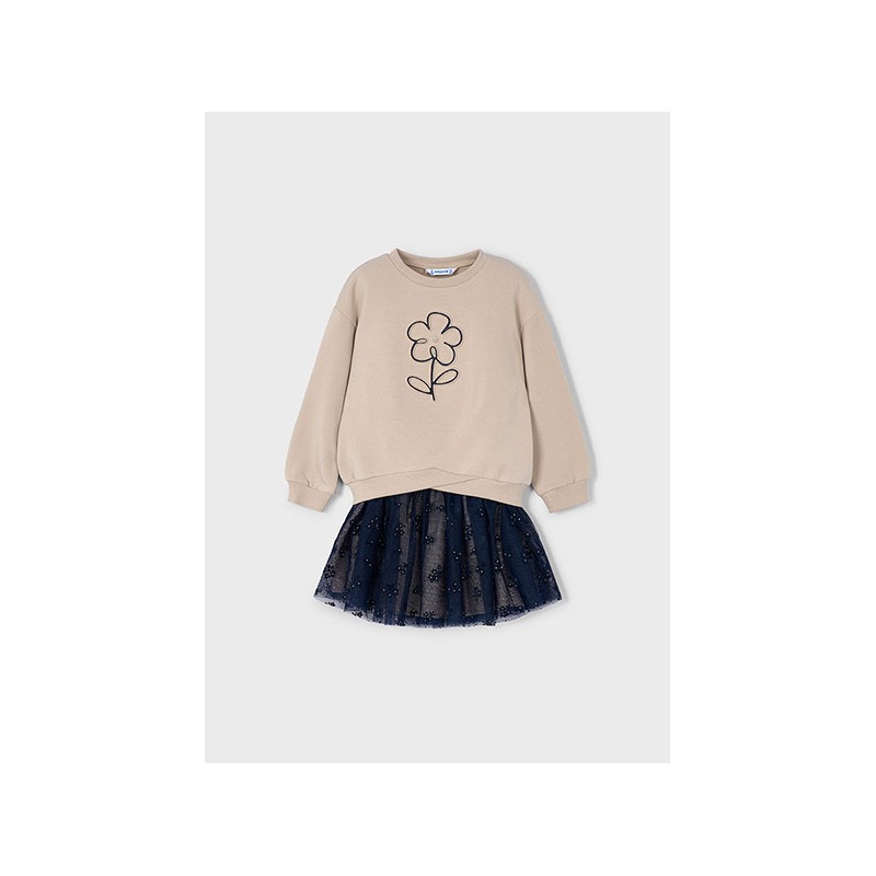 Conjunto falda tul y sudadera niña mayoral