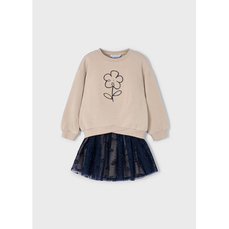 Conjunto falda tul y sudadera niña mayoral